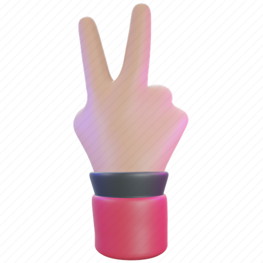 Friendship, gesture, hand, peace, sign, v, victory 3D illustration - Download on Iconfinder