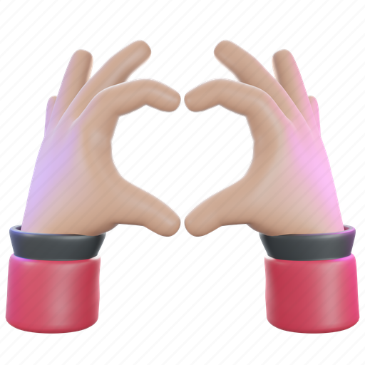 Hand, hands, heart, love, gesture, like, romantic 3D illustration - Download on Iconfinder