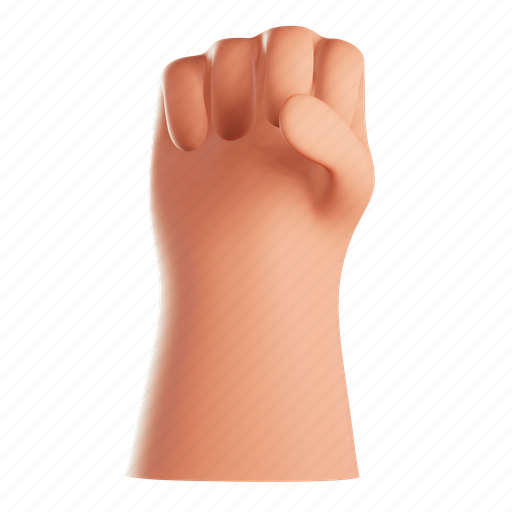 Fist, hand, gesture, sign language, hands 3D illustration - Download on Iconfinder