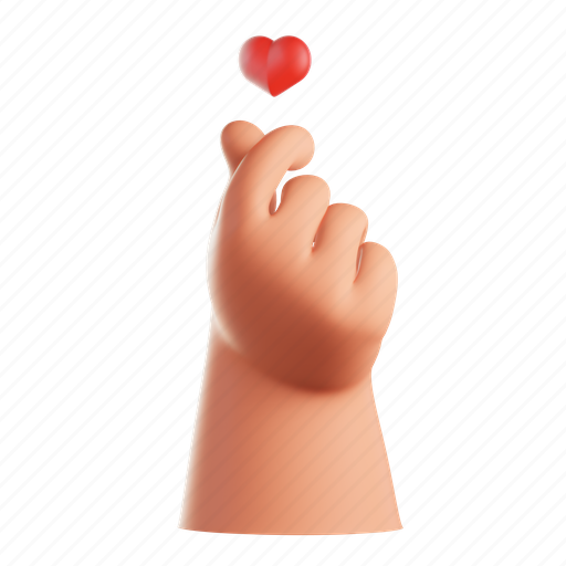 Saranghae, hand, gesture, sign language, hands 3D illustration - Download on Iconfinder