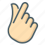 thumb, crossed, hand, gesture 