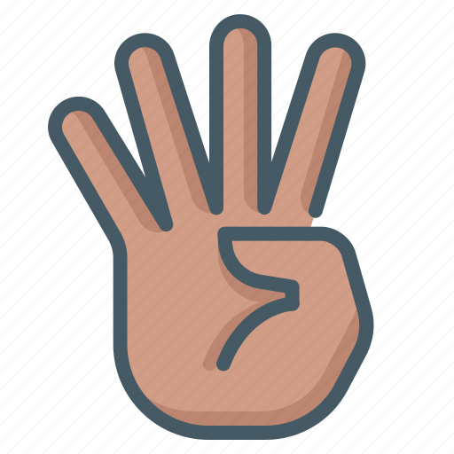 Count, gesture, hand, four icon - Download on Iconfinder