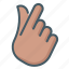thumb, crossed, hand, gesture 