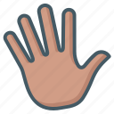 five, gesture, hand, stop