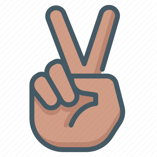 Hand, peace, victory, two, fingers icon - Download on Iconfinder