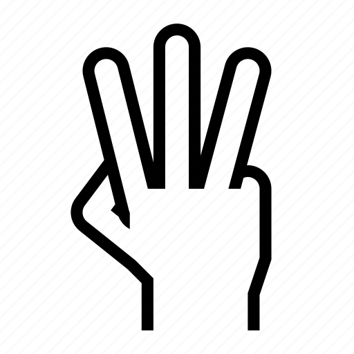Finger, gesture, hand, three icon - Download on Iconfinder