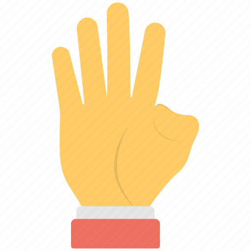 Communication, finger gestures, four fingers, one thumb, slang icon - Download on Iconfinder