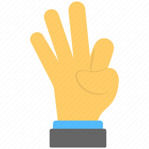 Hand gesture, index finger, signs, three fingers, thumb icon - Download on Iconfinder