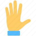 finger sign, five fingers, full hand, hand gesture, hand sign 