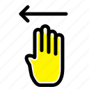 finger, four, gesture, left