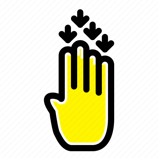 Down, finger, four, gesture icon - Download on Iconfinder