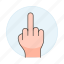 back, finger, fuck, gesture, gestures, hand, insulting, middle, offense, rude, sign, you 
