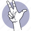 hand, fingers, three, gesture, finger 
