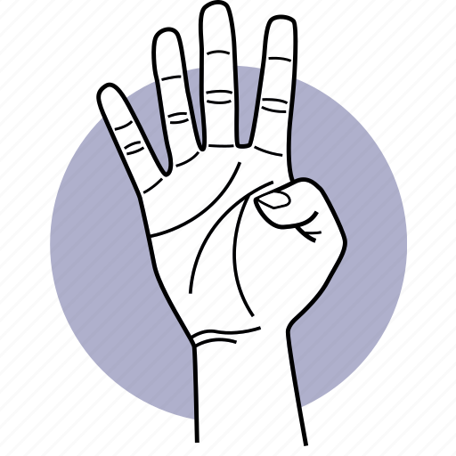 Hand, gestures, four, fingers icon - Download on Iconfinder