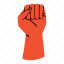 hand, gesture, closed, fist, power, sign, strength, finger, thumb