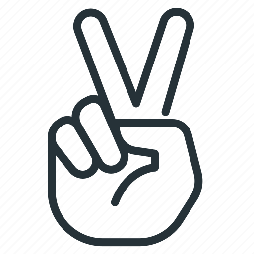 Hand, peace, victory, two, fingers icon - Download on Iconfinder