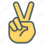 hand, peace, victory, two, fingers 