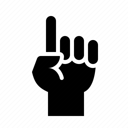 Hand, one, fingers, gesture, count, forefinger icon - Download on Iconfinder