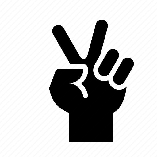Hand, two, fingers, gesture, count icon - Download on Iconfinder
