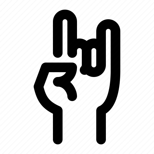 Hand, metal, fingers, gesture, horn, rock icon - Download on Iconfinder