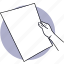 paper, hand, holding, empty, blank, document, agreement 