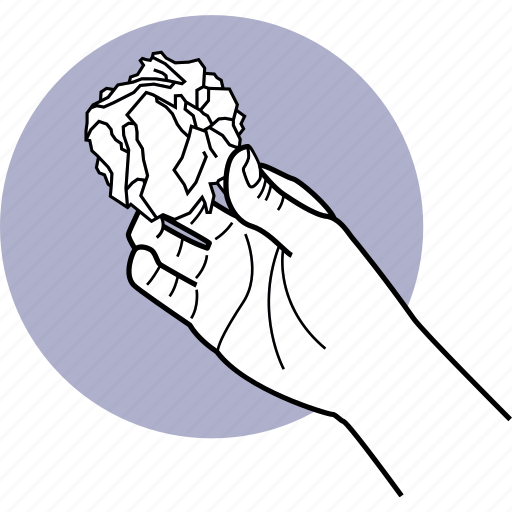 Paper, crumpled, hand, holding, rubbish, trash, garbage icon - Download on Iconfinder
