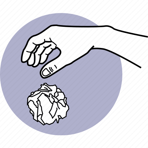 Throw, paper, away, trash, crumpled, rubbish, hand icon - Download on Iconfinder