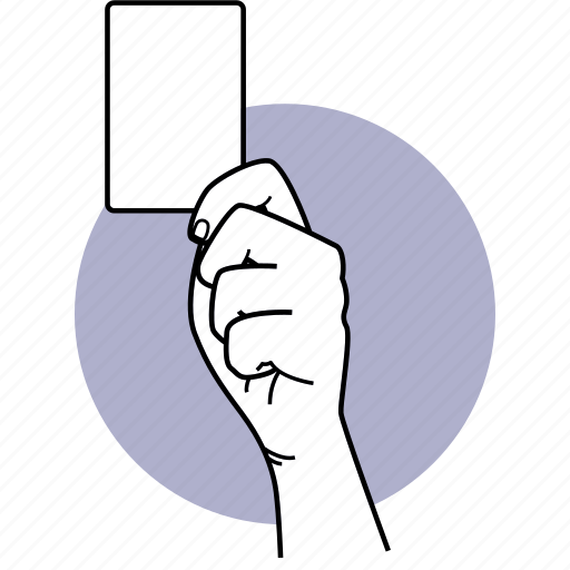 Card, hand, holding, up, showing, penalty, warning icon - Download on Iconfinder
