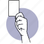 card, hand, holding, up, showing, penalty, warning 