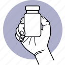 hand, holding, supplement, bottle, medicine, vitamin, mineral