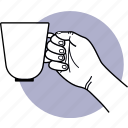 cup, mug, drink, glass, hand, holding, beverage