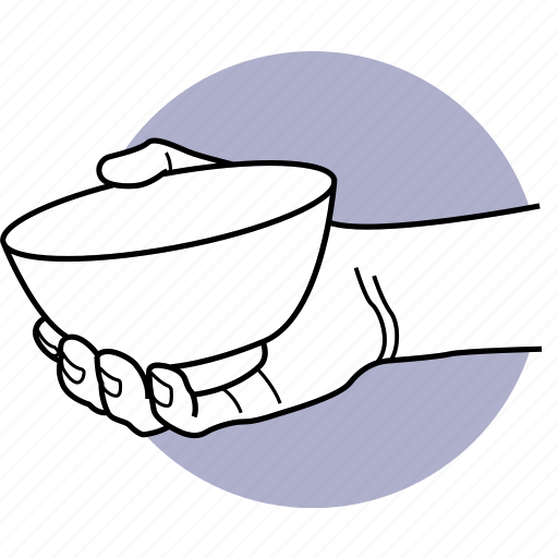 Hand, holding, bowl, small, crockery, empty icon - Download on Iconfinder
