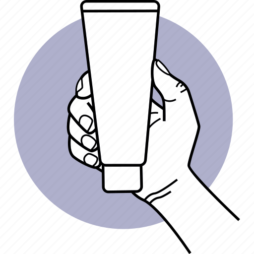 Hand, holding, cream, gel, ointment, bottle, tube icon - Download on Iconfinder