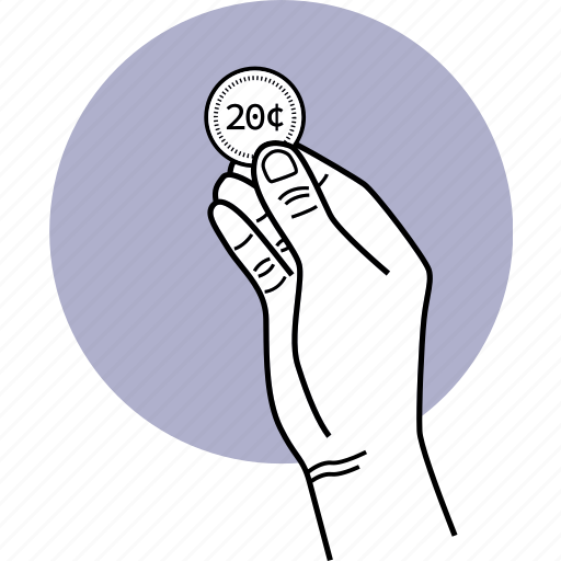 20 cent, coin, hand, holding, money icon - Download on Iconfinder