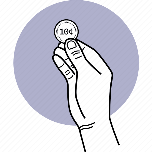 10 cent, coin, hand, holding, money icon - Download on Iconfinder