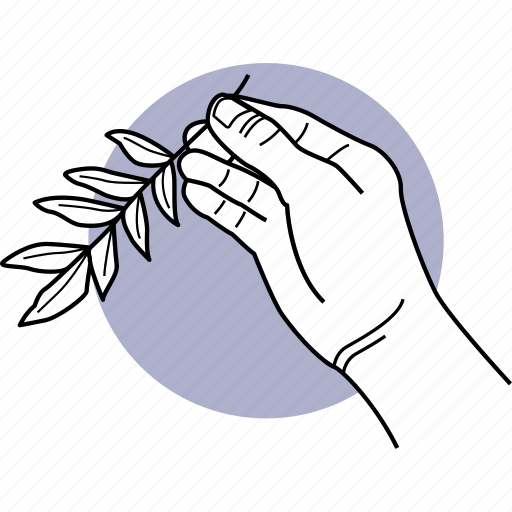 Nature, hand, holding, leaf, leaves, twig, plant icon - Download on Iconfinder