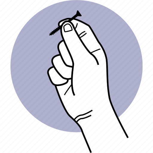 Hand, holding, nail, screw icon - Download on Iconfinder