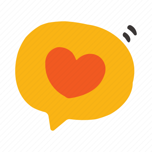 Dialogue, hand painted, chat, heart icon - Download on Iconfinder