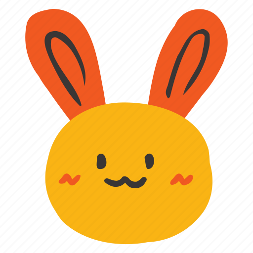 Rabbit, bunny, hand painted, cute icon - Download on Iconfinder