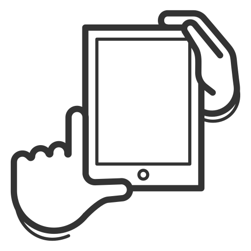 Handheld, device, hold, portrait, screen, tablet, gesture icon - Free download