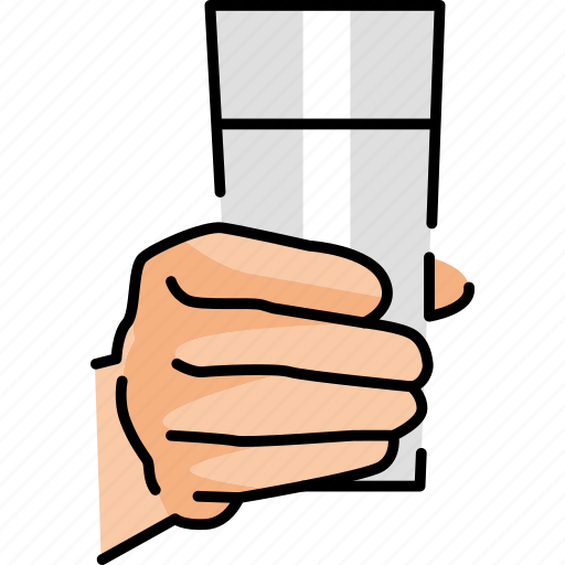 Hand, holding, glass, water icon - Download on Iconfinder