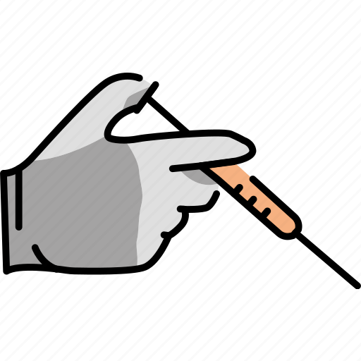 Hand, holding, syringe icon - Download on Iconfinder