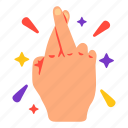 cross, fingers, hands, hand, gesture, stickers, sticker