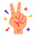 victory, hands, hand, gesture, stickers, sticker