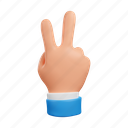 hand, sign, gesture, fingers, two, number 