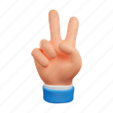 hand, fingers, gesture, peace, sign, number 2 