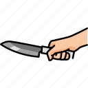 hand, holding, knife