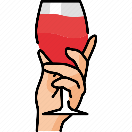 Hand, holding, wine, glass icon - Download on Iconfinder