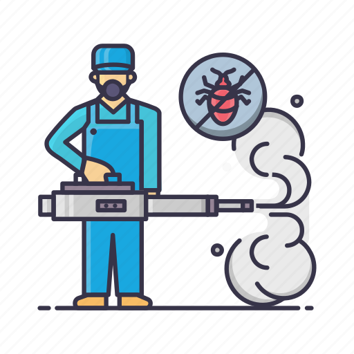 Bug, fumingation, handyman, man, mask, removal, smoke icon - Download on Iconfinder