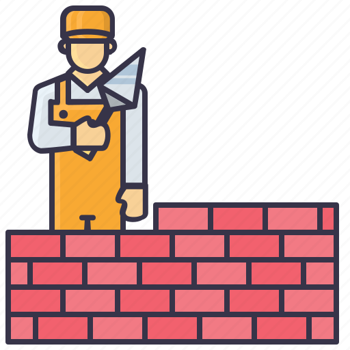 Brick, handyman, man, mason, sovel, tools icon - Download on Iconfinder